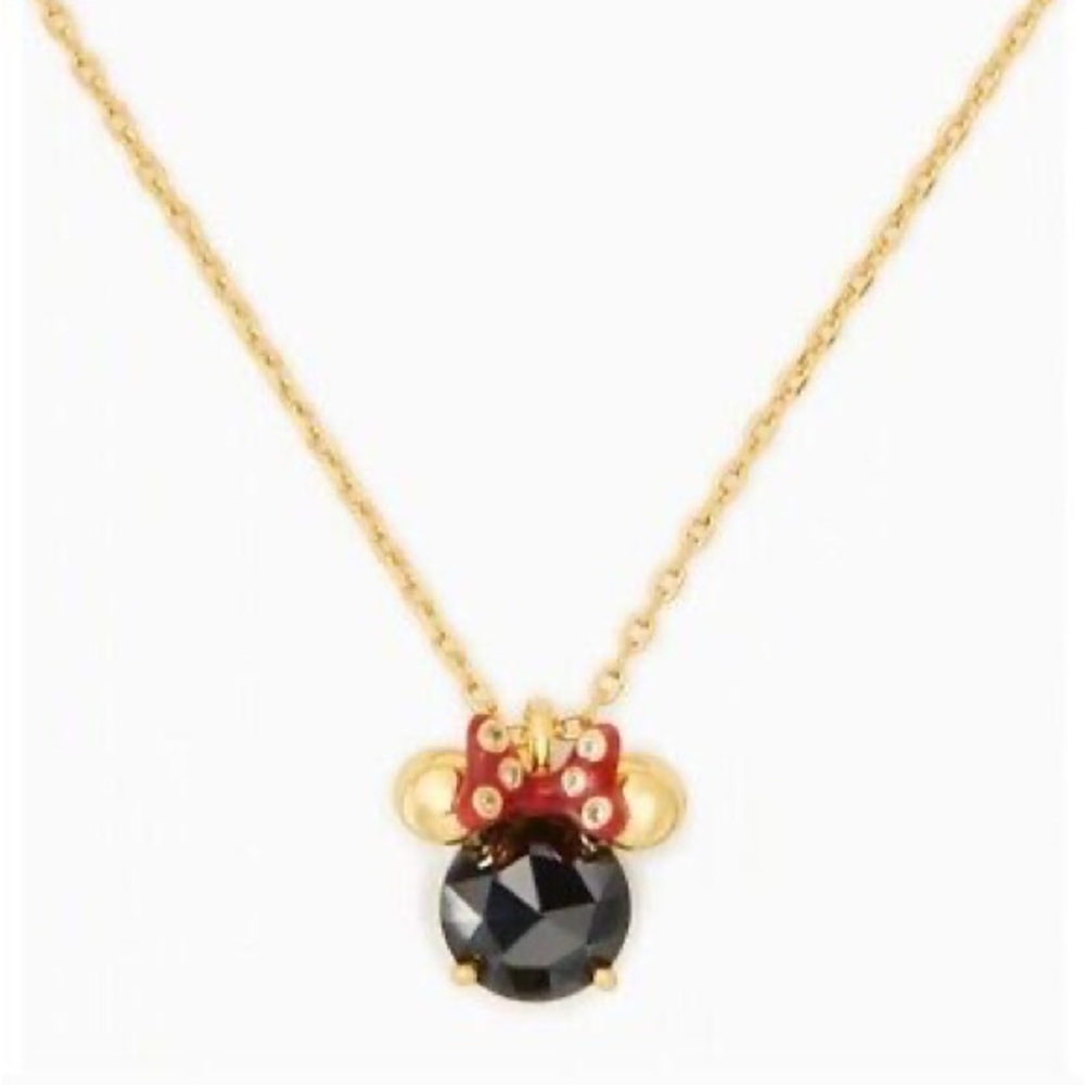 Disney X Kate Spade New York Gold Minnie Pendant Necklace (Black/Red) NEW $69.00